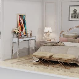 LUVODI 120cm Modern Crushed Diamond Mirrored Console Table, Silver Entryway Sofa Vanity Table for Foyer Entrance Office