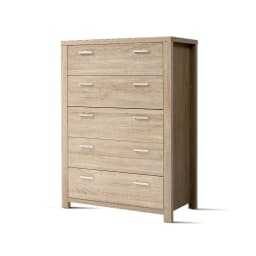 5 Drawer Pine Chest Storage Cabinet Tall Wooden Dresser Bedroom Organizer Modern Home Furniture