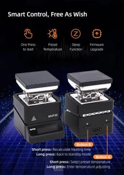 MINIWARE MHP30 Mini Hot Plate Preheater 30*30mm Heating Area Constant Temperature Heating Table 300℃ Intelligent Heating Table AU Location Shipping Fast