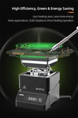 MINIWARE MHP30 Mini Hot Plate Preheater 30*30mm Heating Area Constant Temperature Heating Table 300℃ Intelligent Heating Table AU Location Shipping Fast