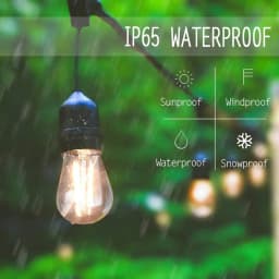 20M LED Festoon String Lights Waterproof Connectable Outdoor Wedding Party 20LED