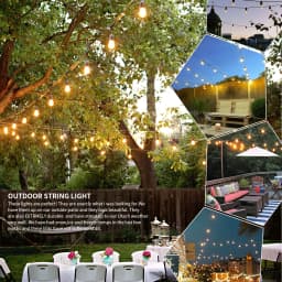 20M LED Festoon String Lights Waterproof Connectable Outdoor Wedding Party 20LED
