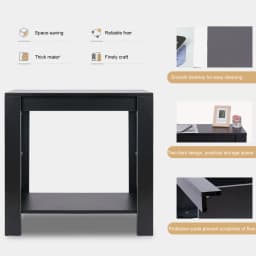 Modern Narrow Sofa Side Table with 2-Tier Open Storage | Living Room & Office End Table | Nightstand for Condos, Apartments
