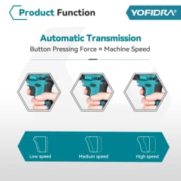 YOFIDRA 1000N.m Brushless Electric Impact Wrench 3 Gears 1/2 inch Cordless Efficient Electric Screwdriver For Makita Battery Pin