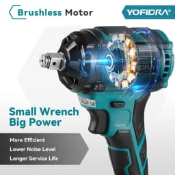 YOFIDRA 1000N.m Brushless Electric Impact Wrench 3 Gears 1/2 inch Cordless Efficient Electric Screwdriver For Makita Battery Pin