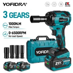 YOFIDRA 1000N.m Brushless Electric Impact Wrench 3 Gears 1/2 inch Cordless Efficient Electric Screwdriver For Makita Battery Pin