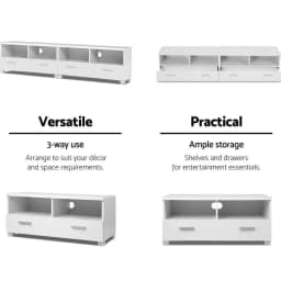 180cm White TV Cabinet Entertainment Unit Modern Storage Console for Living Room Media Stand Low Profile Wide TV Rack