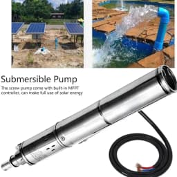 Solar Powered DC Brushless Screw Deep Well Pump, Integrated Intelligent Built-in Controller, High Efficiency Submersible Water Pump for Off-Grid Farm Irrigation, Household Water Supply and Outdoor Remote Water Delivery
