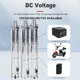 Solar Powered DC Brushless Screw Deep Well Pump, Integrated Intelligent Built-in Controller, High Efficiency Submersible Water Pump for Off-Grid Farm Irrigation, Household Water Supply and Outdoor Remote Water Delivery