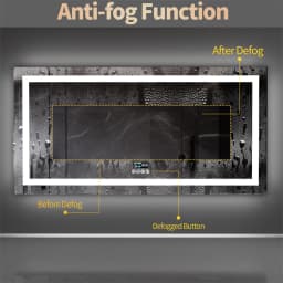 LUVODI Large Illuminate Bluetooth Bathroom Mirror Time Display LED Lighted Full Length Dressing Mirror