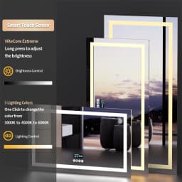 LUVODI Large Illuminate Bluetooth Bathroom Mirror Time Display LED Lighted Full Length Dressing Mirror