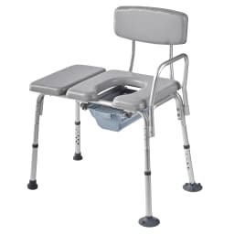 SucceBuy 500 lbs 4-in-1 Bedside Commode Chair with Padded Seat and Backrest Detachable 5L Bucket Adjustable Height for Seniors