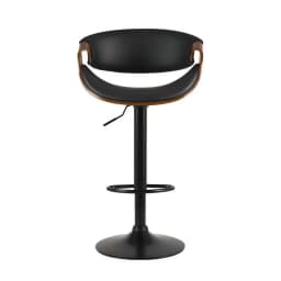Leather Gas Lift Bar Stool with Armrests Adjustable Swivel Counter Chair Modern Dining Seating