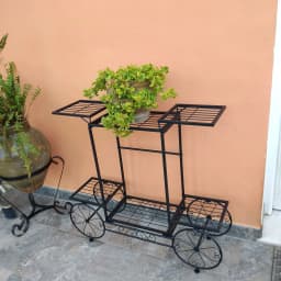 Garden Cart Stand Flower Pot Holder Display Rack Home Plant Stand - Multi-Functional Garden Storage Organizer