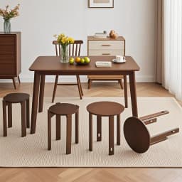 Stackable stool 4-piece set, new Chinese style stool 4-in-1 multifunctional solid wood combination chair