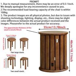 Stackable stool 4-piece set, new Chinese style stool 4-in-1 multifunctional solid wood combination chair
