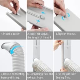 2/3/4PCS Portable Air Conditioner Window Slide Kit Plate Adjustable with Screws