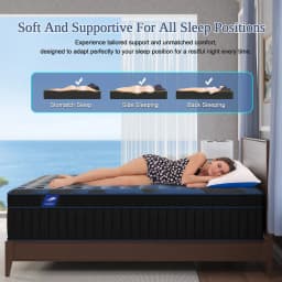 Queen Double King Single Mattress Euro Top Pocket Spring Gel Memory Foam Hybrid Medium Firm Mattress 34cm