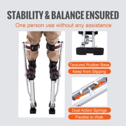 SucceBuy Drywall Stilts 18''/36''Adjustable Aluminum Tool Stilts, with Protective Knee Pads Non-Slip Work Stilts for Home