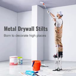 SucceBuy Drywall Stilts 18''/36''Adjustable Aluminum Tool Stilts, with Protective Knee Pads Non-Slip Work Stilts for Home