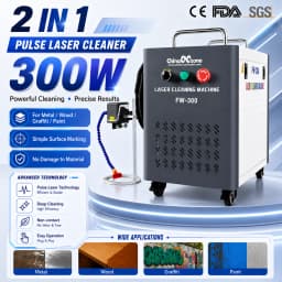 300W JPT 2 IN 1 Pulse Laser Cleaning Machine Simple Marking Laser Cleaner No Damage Material for Metal Wood Rust Oil Paint Graffiti