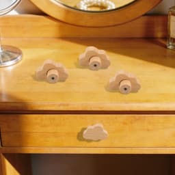 12 PCS Durable Beech Wood Drawer Knobs Cloud-Shaped Wooden Dresser Pulls Boho Dresser Knobs Wood Color For Cabinets, Furniture