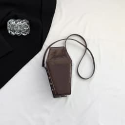 Women Coffin Satchel Purse Strap Adjustable Gothic Coin Purse PU Leather Spider Coffin Bag Y2K Cellphone Bag Halloween Candy Bag