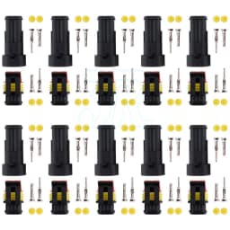 10 Set 2 Pin Waterproof Car Electrical Wire Sealed Connector Plug Cable 12V AU