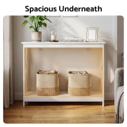 Modern White 2 Tier Narrow Console Table for Entryway Hallway Sofa Side Display 100CM