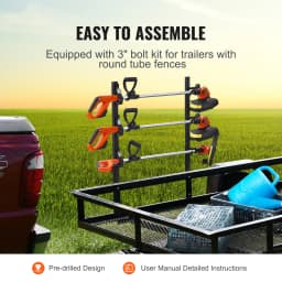SucceBuy 3 Place Weeder Trimmer Rack Locking Trim Holder Landscape Vertical Rack Carrier Mount on Open Pickup Enclosed Trailer