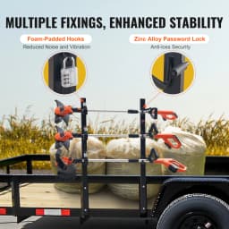 SucceBuy 3 Place Weeder Trimmer Rack Locking Trim Holder Landscape Vertical Rack Carrier Mount on Open Pickup Enclosed Trailer