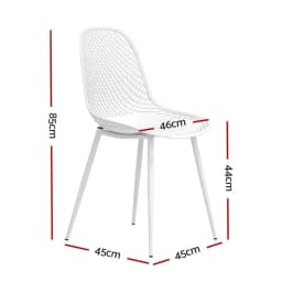4PCS Outdoor Dining Chairs PP Lounge Patio Garden Furniture White Modern Stackable Durable Chair Set