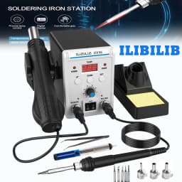 ILIBILIB 700W Solder Rework Station 2 in 1 Soldering Iron Kit Hot Air Heat Gun Station