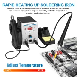 ILIBILIB 700W Solder Rework Station 2 in 1 Soldering Iron Kit Hot Air Heat Gun Station