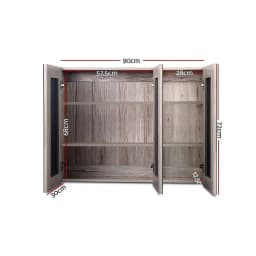 Bathroom Mirror Cabinet 900x720mm Oak Wall Mounted Bathroom Storage Cabinet with Mirror Door Home Furniture