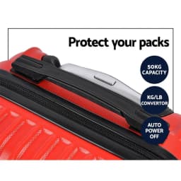 20 28 Inch Luggage 2 Set with TSA Lock Spinner Carry On Hard Shell Travel Suitcase Red