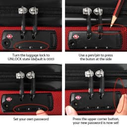20 28 Inch Luggage 2 Set with TSA Lock Spinner Carry On Hard Shell Travel Suitcase Red