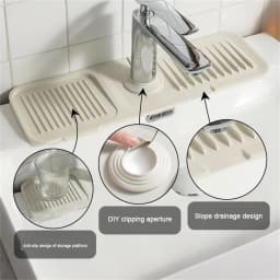 Absorbent Sink Splash Guard Silicone Faucet Mat Protector Faucet Pad Kitchen
