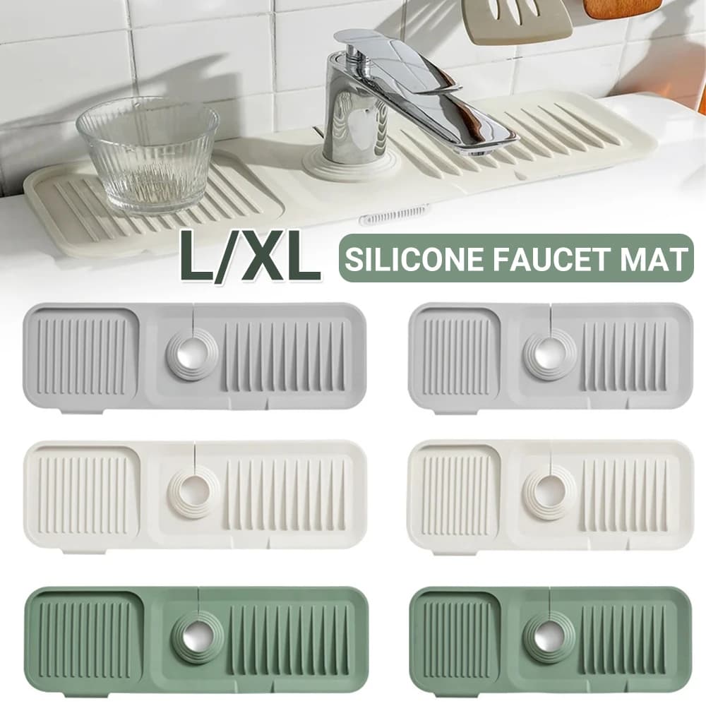 Absorbent Sink Splash Guard Silicone Faucet Mat Protector Faucet Pad Kitchen