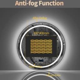LED Bathroom Mirror 800mm Round Wall Mirror Bluetooth Colour Dimmable Front+Backlit Anti-fog Memory Time Temperature Display