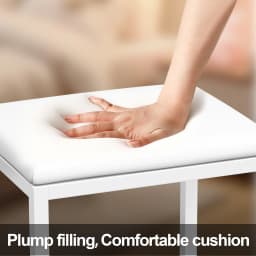 White Padded Dressing Table Stool Makeup Chair for Bedroom Living Room Vanity Comfortable Seat