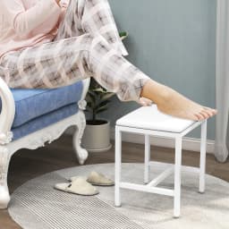 White Padded Dressing Table Stool Makeup Chair for Bedroom Living Room Vanity Comfortable Seat