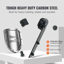 SucceBuy 8/10FT Sliding Barn Door Hardware Kit 330 LBS Heavy Duty Barn Door Track Kit for Double Doors with Smooth Silent Pulley