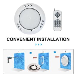 PORIYA 55W Resin Filled Underwater Swimming Pool Light LED RGB with Remote Controller