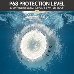 PORIYA 55W Resin Filled Underwater Swimming Pool Light LED RGB with Remote Controller