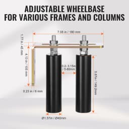 SucceBuy Sliding Gate Kit 6” Rolling Gate Hardware Kit with L-Bracket Universal Adjustable Sliding Gate Rollers for Rolling Door
