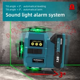 YOFIDRA 16 Lines 4D Laser Level Self-leveling Ultra Powerful Green Beam 360 Horizontal Vertical For Makita 18V Battery Pin