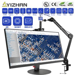 YIZHAN 4K Electronic Digital Microscope For Soldering IMX415 Sensor HDMI USB VGA Anti-vibration Mount With Software 150x Lens