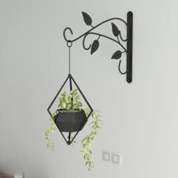 Wall-mounted Iron Hook Plant Flower Pots Decorative Hanging Basket Support Shelf for Household Bedroom Decoration