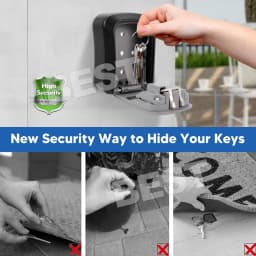 2x Wall Mounted Combination Lock Key Safe Storage Box Security Home Outdoor Grey